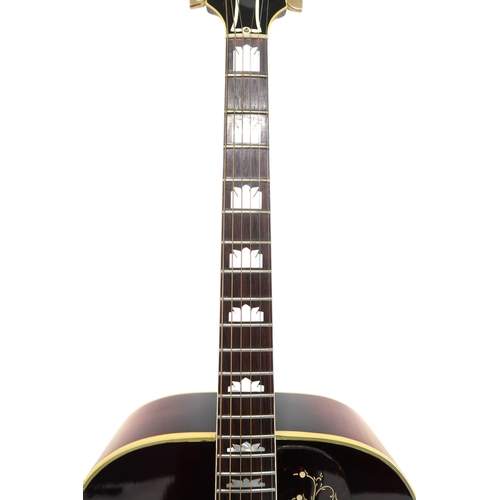 2524 - GIBSON J-200N c.1967Maple back and sides and a spruce top in a tobacco sunburst finish, abalone crow... 