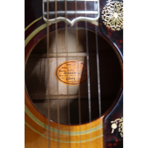 2524 - GIBSON J-200N c.1967Maple back and sides and a spruce top in a tobacco sunburst finish, abalone crow... 