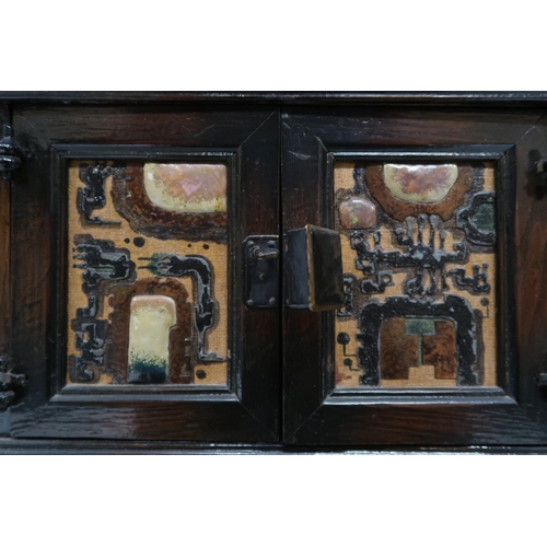 2039 - A PAIR OF CHINESE ELM COUNTER TOP APOTHECARY CABINETSwith pair of central doors amongst drawers on s... 