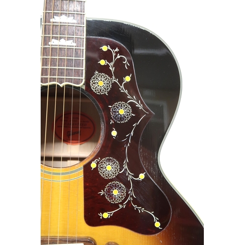 2530 - GIBSON SJ-200 c.2003Electro Acoustic guitar with maple back and sides and a spruce top in a tobacco ... 