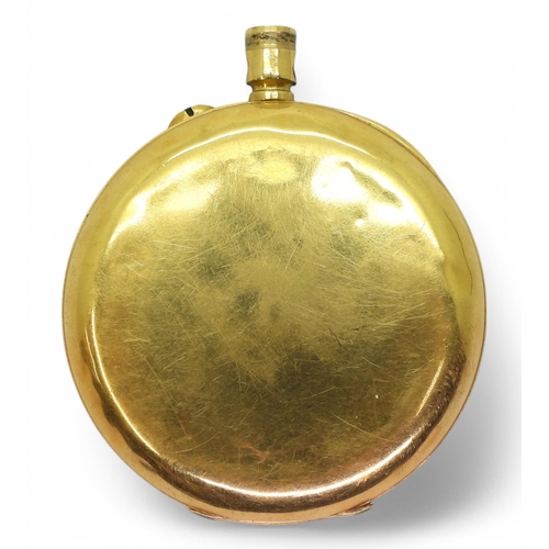 734 - A 18c gold (af) pocket watch, diameter 4.7cm, weight 80gms