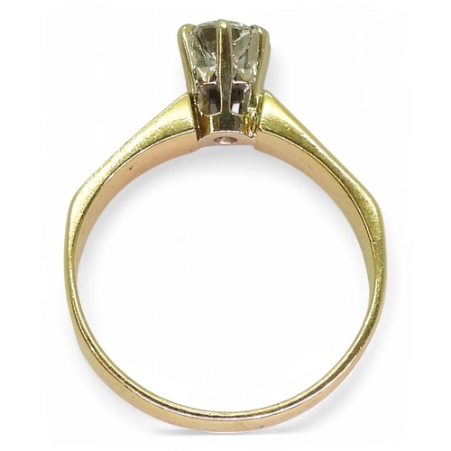 759 - An 18ct gold retro diamond ring, set with an estimated approx 0.33cts brilliant cut diamond, hallmar... 