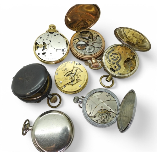 859 - An Elgin National Watch Co. pocket watch movement (af), together with a collection of pocket watches... 