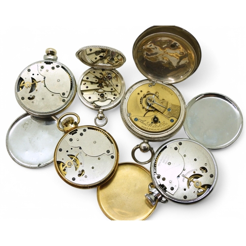 862 - A silver open-face pocket watch, case marked Waltham Watch Company, Birmingham 1900, together with a... 