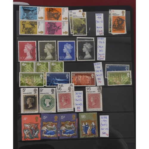 7016 - GREAT BRITAIN <br />An album of mostly used and some mint stamps various shades and denominations wi...