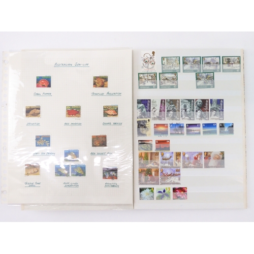 7021 - AUSTRALIA A collection of new and used stamps in three albums and a stock book to include booklets a... 