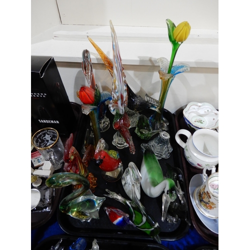 230 - A collection of Murano glass animals and birds and other glass examples etc