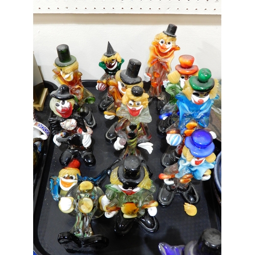 233 - A collection of Murano glass clowns