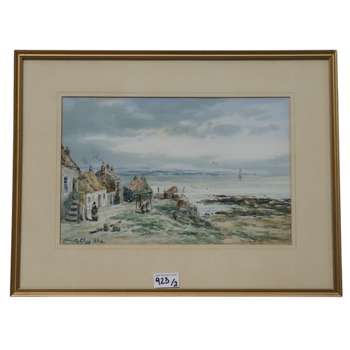 923 - JOHN HAMILTON GLASS ARSA (SCOTTISH 1820-1885) DYSART, FIFESHIRE Watercolour, signed lower ... 