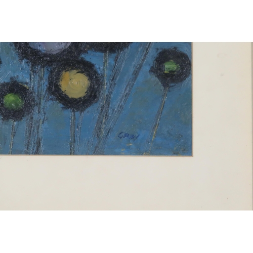 963 - MARK GRAY (CONTEMPORARY SCHOOL) ABSTRACT IN BLUE Mixed media, signed lower right, 28 x 40c... 