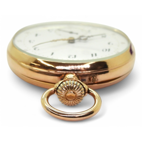 2851 - A FRENCH OPEN FACE POCKET WATCHthe case in bright yellow metal with indistinct marks, the dust cover... 