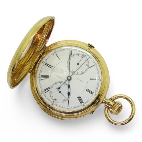 2853 - HALF HUNTER CHRONOMETER MINUTE REPEATERthe dial signed McInnes Brothers Glasgow and Newcastle, with ... 