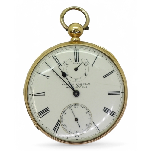 2865 - A CHARLES FRODSHAM POCKET WATCHthe case in 18ct gold with London hallmarks for 1894, dial is signed ... 