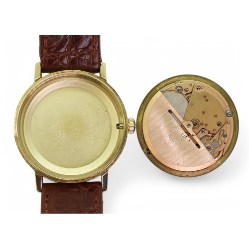 2867 - A TIFFANY OMEGA SEAMASTERthe gold coloured dial with gold baton numerals and hands, is signed Tiffan... 