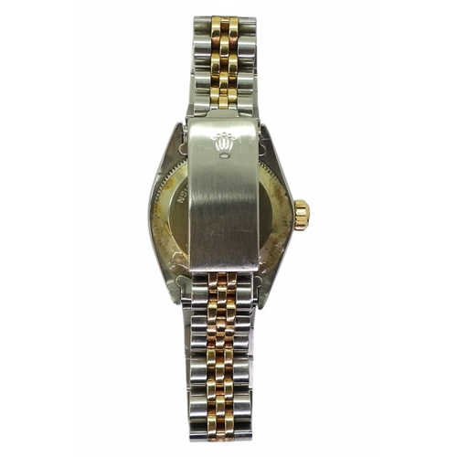 2871 - A LADIES OYSTER PERPETUALin stainless steel and gold. A gold coloured dial, baton numerals and hands... 