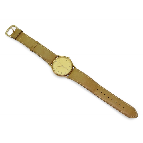 2873 - AN 18K GOLD SEIKO DOLCEgold coloured dial with baton numerals and hands, diameter of the dial 3cm, w... 