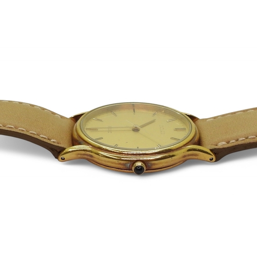 2873 - AN 18K GOLD SEIKO DOLCEgold coloured dial with baton numerals and hands, diameter of the dial 3cm, w... 