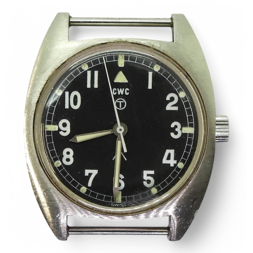 2885 - A CWC MILITARY WATCHa 1970's example with black dial Arabic numerals and luminous indices and hands.... 