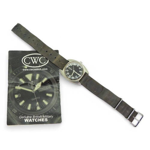 2885 - A CWC MILITARY WATCHa 1970's example with black dial Arabic numerals and luminous indices and hands.... 