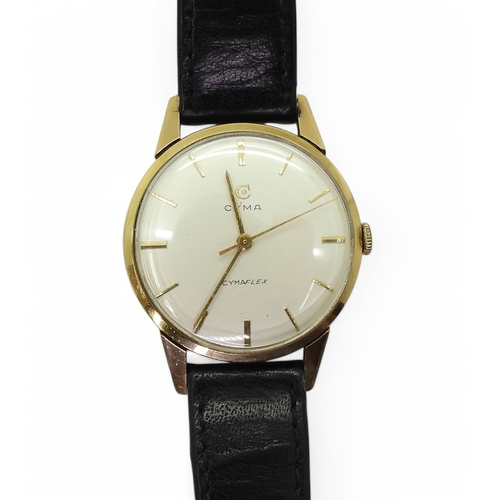 2888 - A GENTS CYMAFLEXthe case in 9ct gold hallmarked Edinburgh 1960. Cyma case reference number 37327, th... 