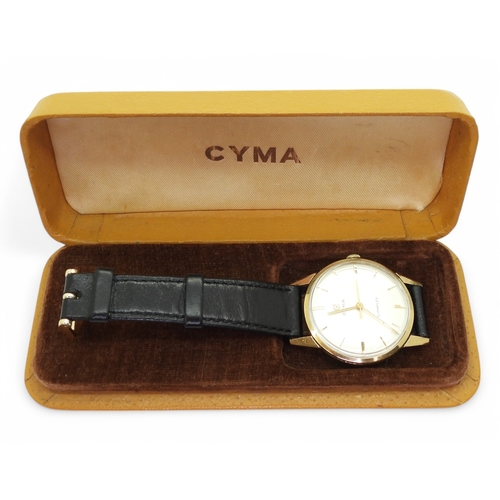 2888 - A GENTS CYMAFLEXthe case in 9ct gold hallmarked Edinburgh 1960. Cyma case reference number 37327, th... 