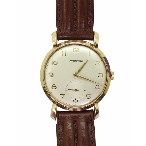 2892 - A GARRARD WATCH9ct gold cased with London hallmarks for 1961, the back of the case inscribed. Diamet... 