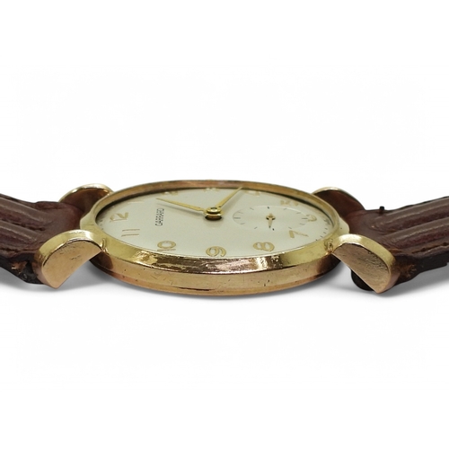 2892 - A GARRARD WATCH9ct gold cased with London hallmarks for 1961, the back of the case inscribed. Diamet... 