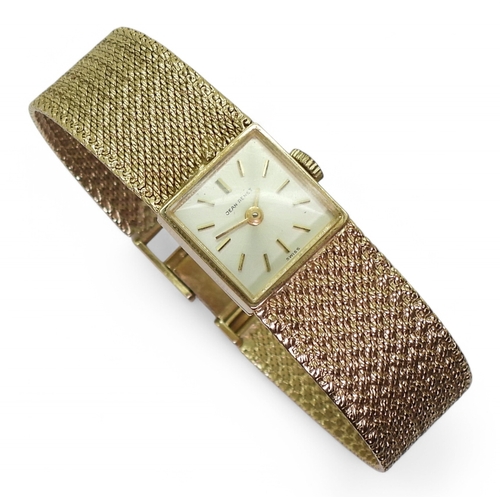 2894 - A LADIES JEAN RENET BRACELET WATCHthe case and integral strap are made in 9ct gold with London hallm... 