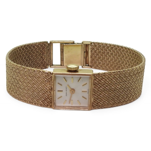 2894 - A LADIES JEAN RENET BRACELET WATCHthe case and integral strap are made in 9ct gold with London hallm... 