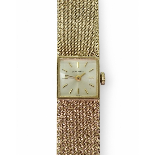 2894 - A LADIES JEAN RENET BRACELET WATCHthe case and integral strap are made in 9ct gold with London hallm... 