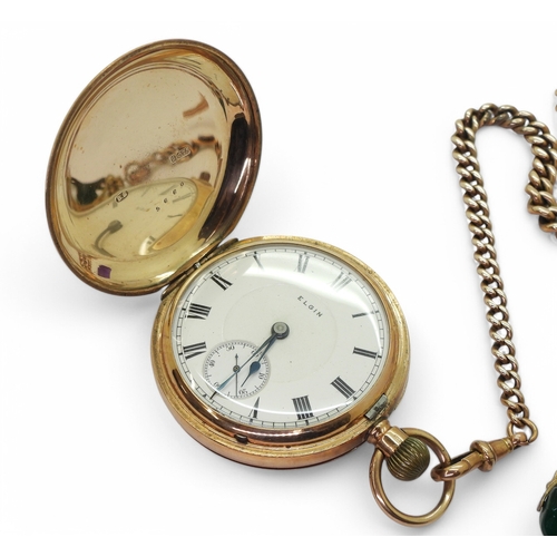 2895 - A 9CT GOLD ELGIN POCKET WATCHhallmarked Chester 1919, the 5.5cm case is monogramed to the front. Cla... 