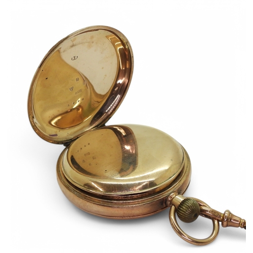 2895 - A 9CT GOLD ELGIN POCKET WATCHhallmarked Chester 1919, the 5.5cm case is monogramed to the front. Cla... 