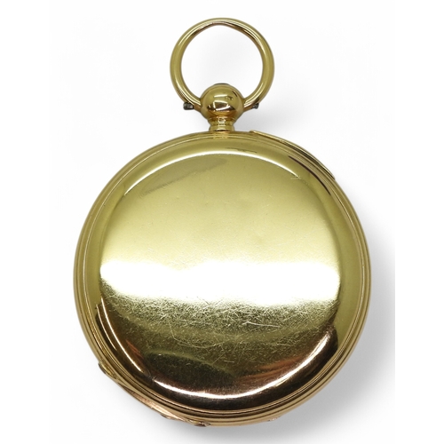 2837 - A FULL HUNTER POCKET WATCHthe case is 18ct gold hallmarked London 1877. Front of the case with decor... 