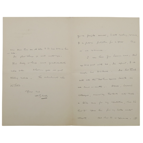 2625 - WELLS (HERBERT GEORGE, H.G.)A collection of written correspondence, sent from Wells to 