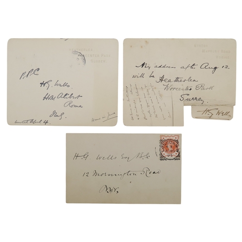 2625 - WELLS (HERBERT GEORGE, H.G.)A collection of written correspondence, sent from Wells to 