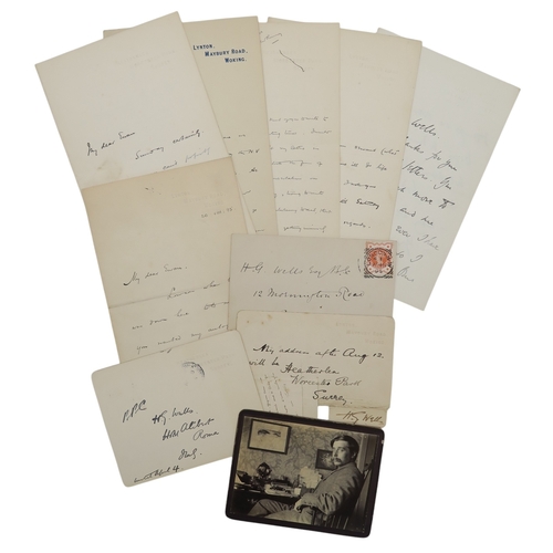 2625 - WELLS (HERBERT GEORGE, H.G.)A collection of written correspondence, sent from Wells to 