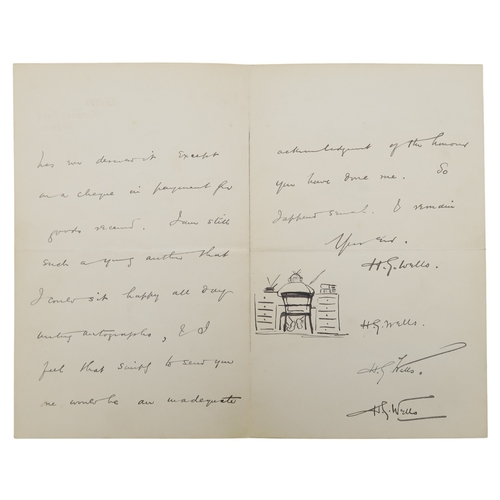 2625 - WELLS (HERBERT GEORGE, H.G.)A collection of written correspondence, sent from Wells to 