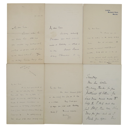 2625 - WELLS (HERBERT GEORGE, H.G.)A collection of written correspondence, sent from Wells to 