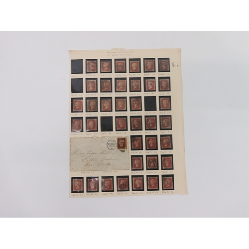 7015 - GREAT BRITAIN 1 d Red UsedA lot comprising 37 1 d red stamps various lettering and plates together w... 