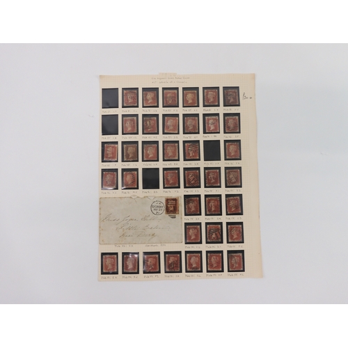 7015 - GREAT BRITAIN 1 d Red UsedA lot comprising 37 1 d red stamps various lettering and plates together w... 