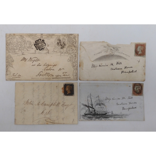 7035 - GREAT BRITAIN <br />4 covers to include 1/d black used 27 February 1941, 1/d black 3 1/2 margins wit...