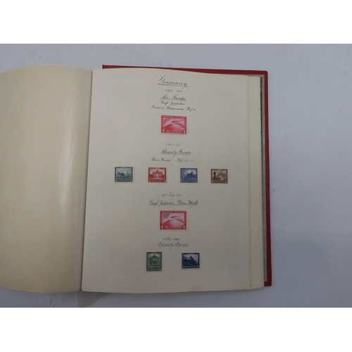 7038 - A world wide stamp collection featuring air stamps in an album to include Germany sg 469 mint Graf Z...