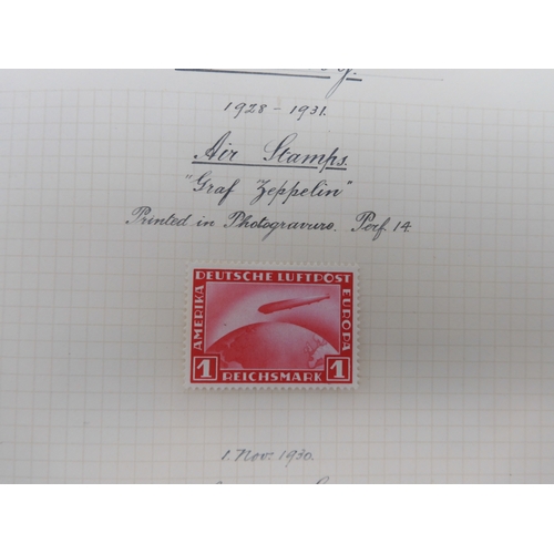 7038 - A world wide stamp collection featuring air stamps in an album to include Germany sg 469 mint Graf Z... 