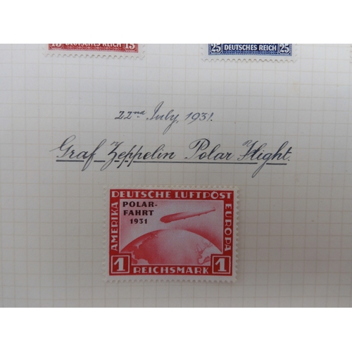 7038 - A world wide stamp collection featuring air stamps in an album to include Germany sg 469 mint Graf Z...