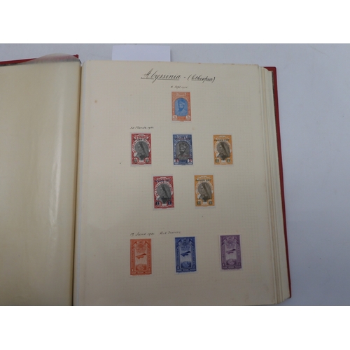 7038 - A world wide stamp collection featuring air stamps in an album to include Germany sg 469 mint Graf Z...