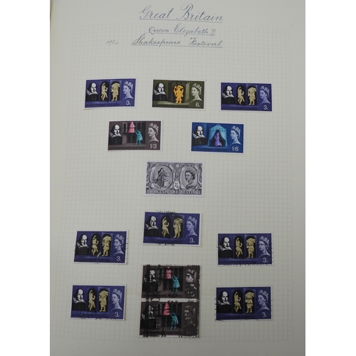 7041 - GREAT BRITAIN VICTORIA TO ELIZABETH II<br />A collection from 1840 to 1969 in two albums to include ...