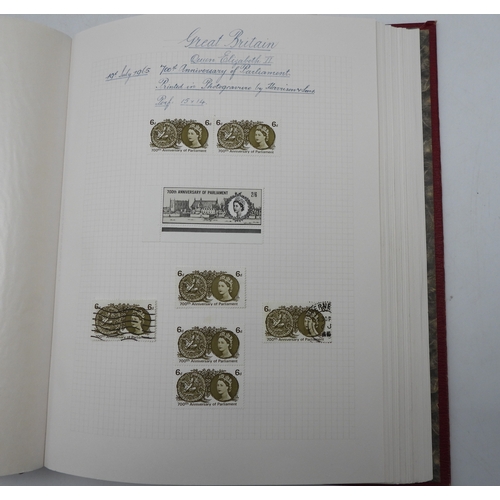 7041 - GREAT BRITAIN VICTORIA TO ELIZABETH II<br />A collection from 1840 to 1969 in two albums to include ...