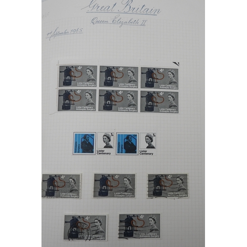 7041 - GREAT BRITAIN VICTORIA TO ELIZABETH IIA collection from 1840 to 1969 in two albums to include 5 x 1/... 