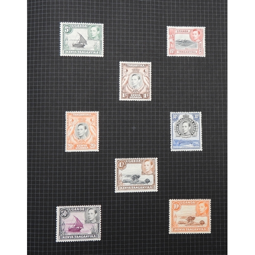 7043 - A collection of worldwide stamps in an album to include GB  1/d black four margin IC in corners used...