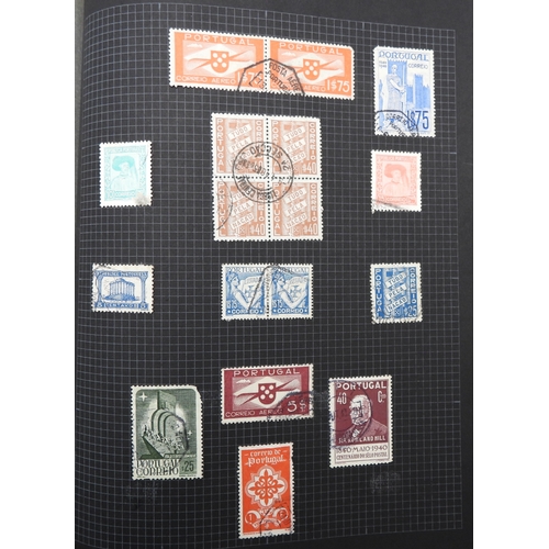 7043 - A collection of worldwide stamps in an album to include GB  1/d black four margin IC in corners used...